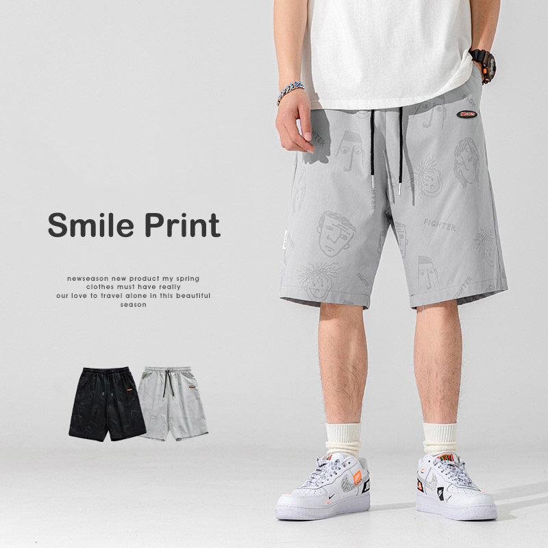 Short de marque imprimé amusant pour hommes, pantalon de sport décontracté, longueur au genou, Streetwear, été 2022