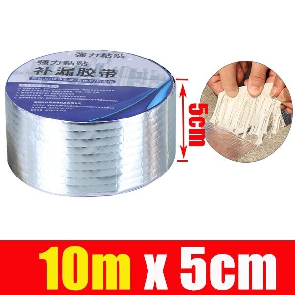 Banda de reparación de grietas de aislamiento de aluminio, cinta de barro de 10 metros (10 m * 5cm)