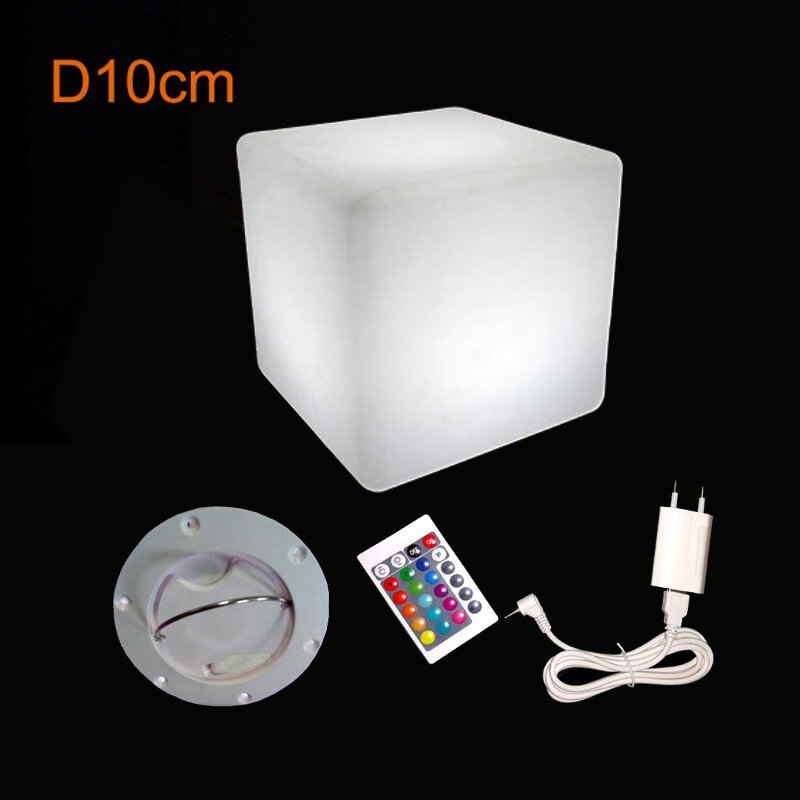 Skybesstech D10 * H9cm เรืองแสง Cube LED ในร่มเด็กสตูลมินิกันน้ำ IP68ชาร์จจัดส่งฟรี1Pc