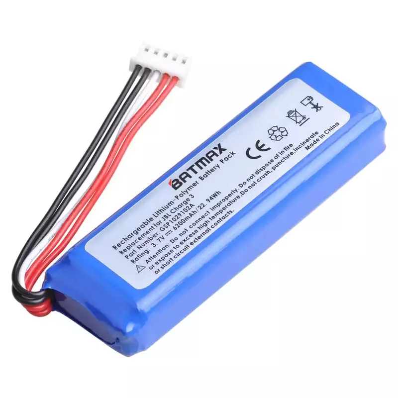 Batteria 3.7V 6200mAh Bateria GSP1029102A per JBL Charge 3