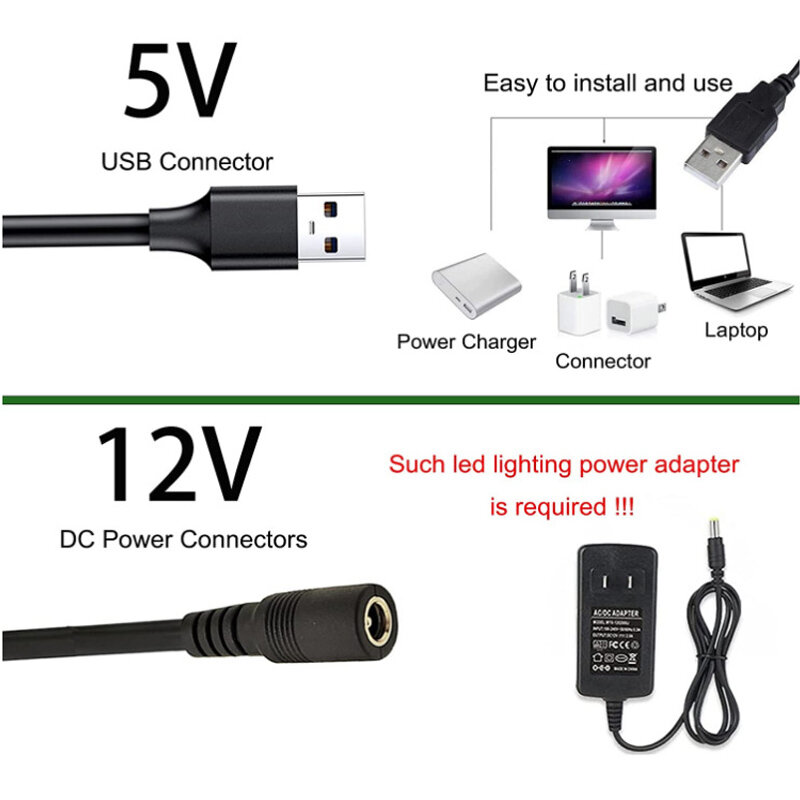 FCOB DC 5V 12V 24V LED Strip Light COB Tape USB 320 LEDs/m 0.5m-5m ad alta densità flessibile FOB COB Led Lights RA90 dimmerabile lineare