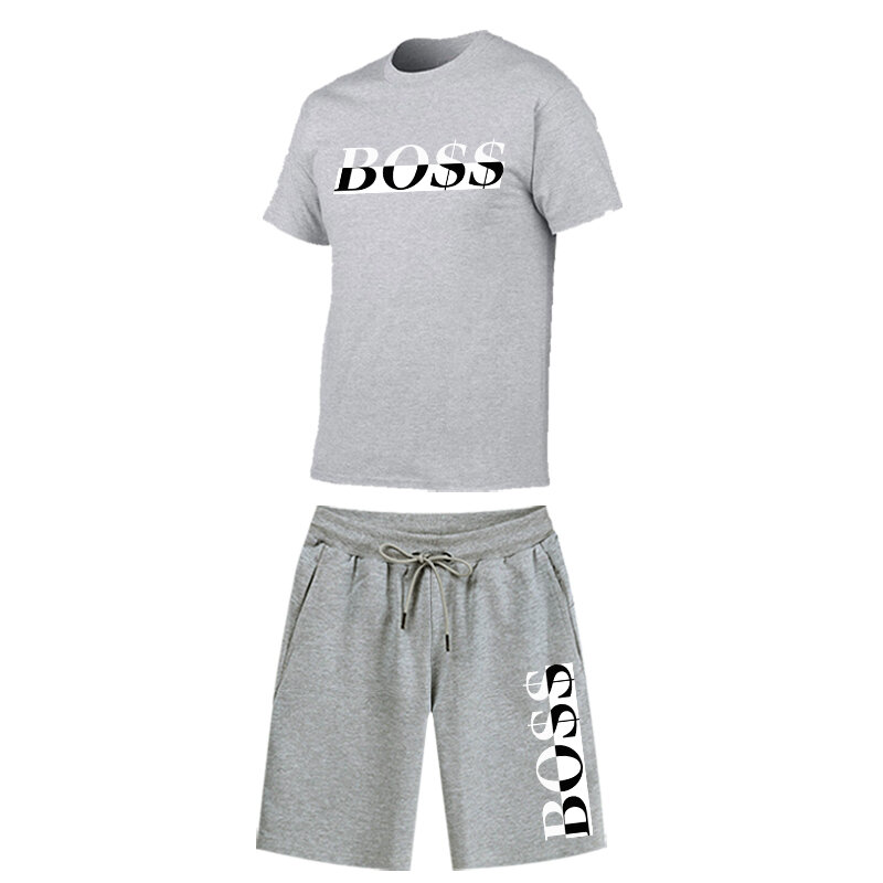 Camisa de manga curta dos homens do verão + shorts conjunto clássico padrão masculino agasalho 2022 tendência novo lazer roupas esportivas homem