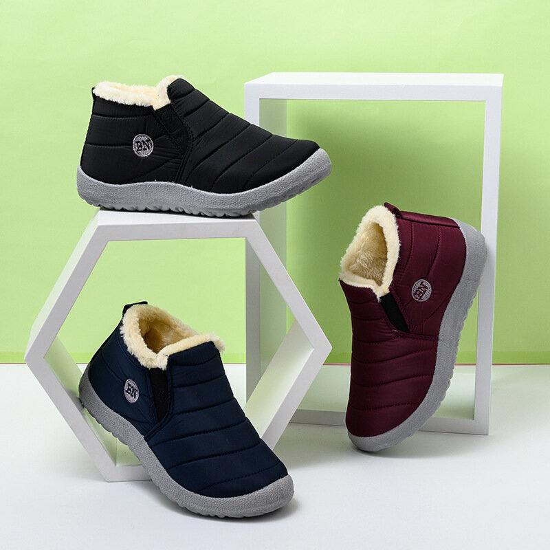 2022 botas de tornozelo novas botas de neve guarda-chuva pano superior veludo quente neve moda sapatos antiderrapante ultra leve botas