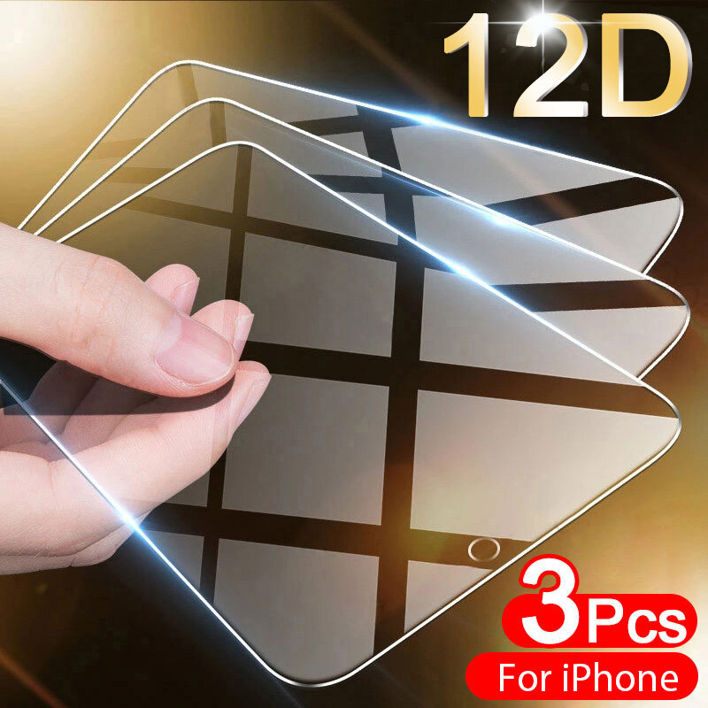 3PCS Screen Glass For iPhone 11 13 12 Pro Max 8 7 6 Plus 5 Screen Protector For iPhone 11 13 12 Mini XR Xs Max SE 2020 Glas