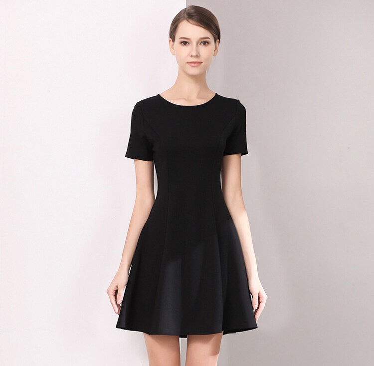 Women Elegant Short Dress New Sexy O Neck Lace Solid Black Dress Summer Clothes Ladies Short Sleeve Party Club Casual Dresses