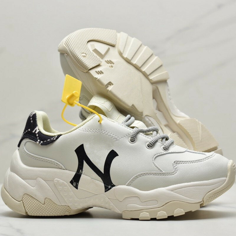 36 ~ 45 2022 nuovi uomini di lusso Casual lettera modello Beige NY Sneaker marca originale 6CM aumentare le scarpe da papà per le donne scarpe da passeggio