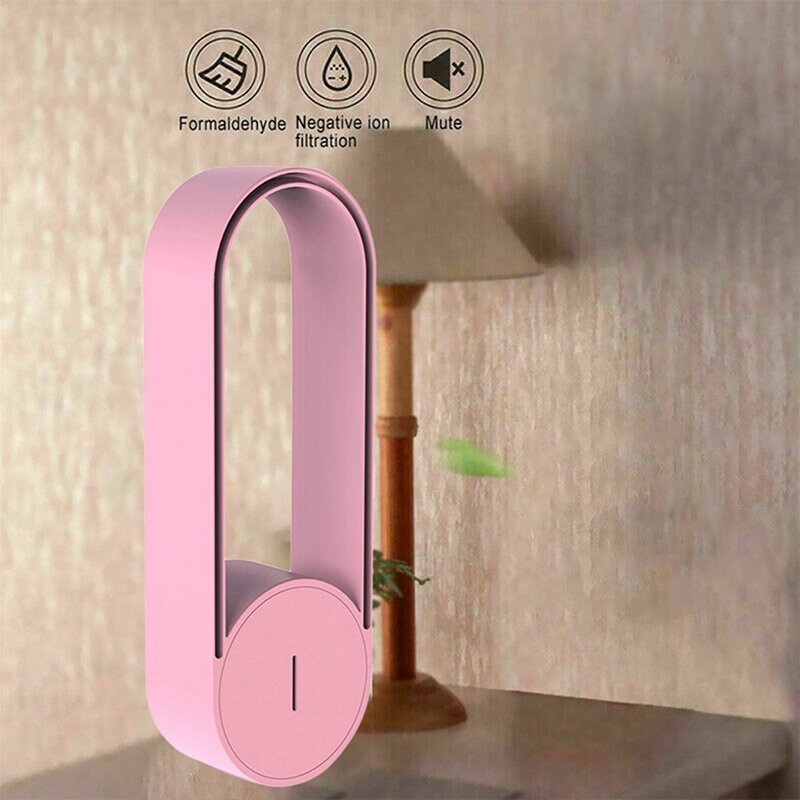 Mini purificador de iones negativos para el hogar, ionizador portátil USB enchufable, purificador de aire para el coche, área 31 ㎡-40 ㎡, rosa, 2x20 millones