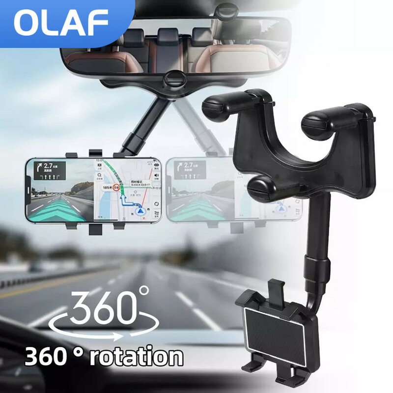 Olaf-携帯電話用GPS付きバックミラー,iPhone,Samsung,Huawei用の携帯電話ホルダー