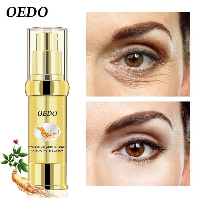 OEDO-Crema de Ojos de Ginseng con ácido hialurónico, suero antienvejecimiento, eliminador de arrugas, ojeras, esencia de ojos contra la hinchazón