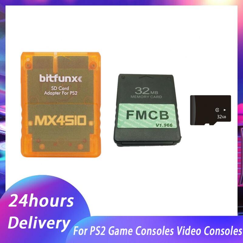 Fmcb mcboot v1.996 jogo cartão de memória para sony mx4sio ps2 32mb playstation 2 jogo console acessório para mx4sio ps2 cartão de jogo
