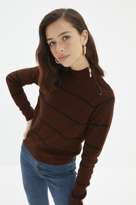 Trendyol-suéter con detalle de cremallera, Jersey TWOAW22KZ1191