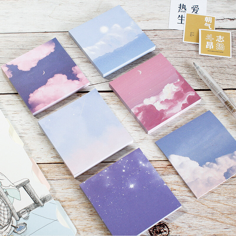 Korea kreatywność kartki samoprzylepne notatnik krajobrazowy zagęścić japoński Plan kolorystyczny wiadomość N razy notatnik notatnik papier do etykiet biurowych