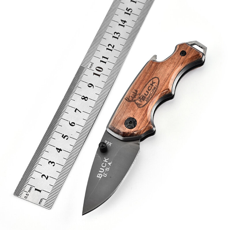 X44 coltello tattico pieghevole combattimento in acciaio tasca portatile coltelli in titanio utilità sopravvivenza coltelli da campeggio per autodifesa all'aperto