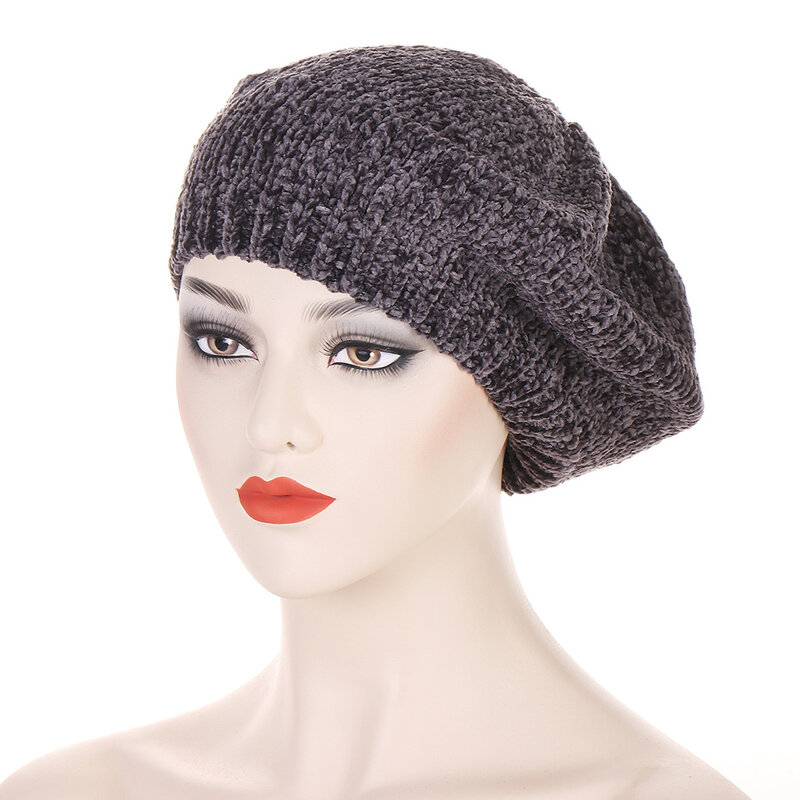 النساء القبعات الدافئة قبعة صوفية لفصل الشتاء قبعة الرجعية عادي القبعات بلون سيدة أنيقة كل مطابقة قبعة الخريف