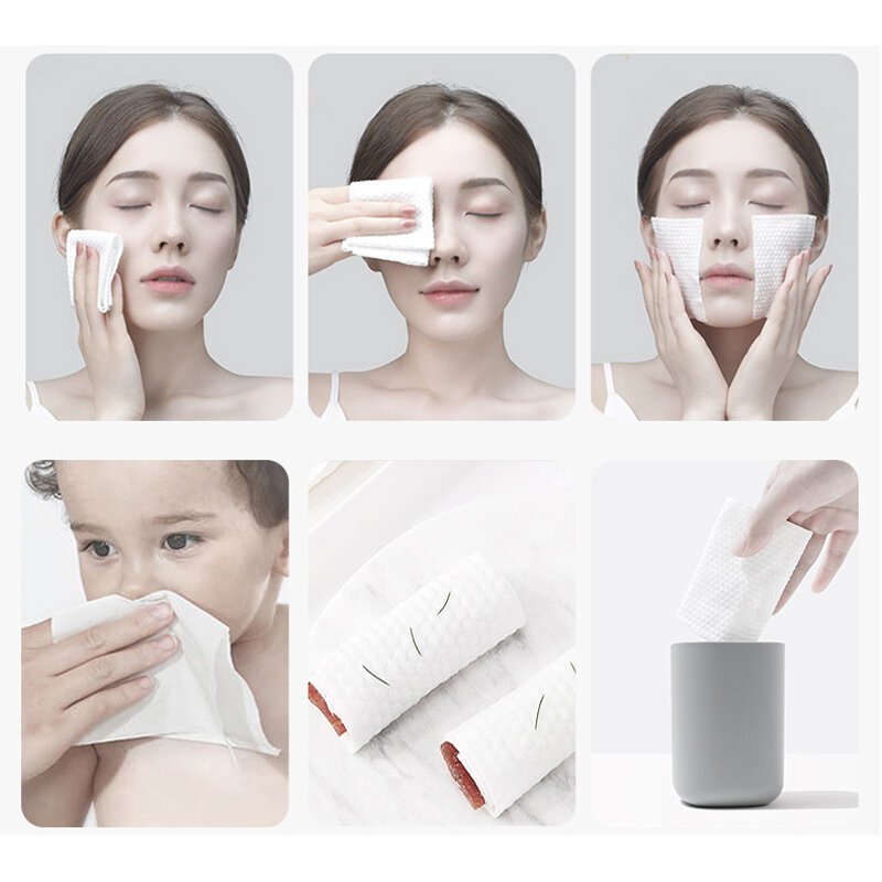 Serviette de maquillage jetable en coton, 1 paquet, pour le visage, nettoyage des tissus du visage