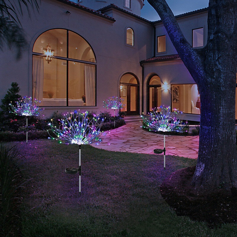 LED Lampu Surya Dekoratif Luar Ruangan Festival Lampu Berbintang Pohon Natal Rantai Lampu Liburan