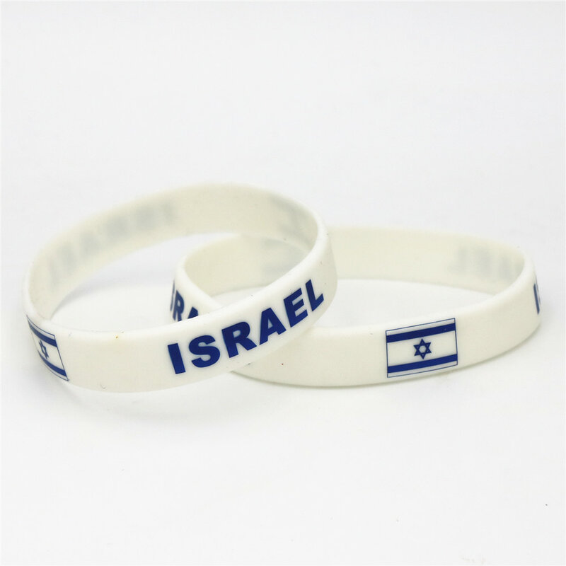 1PC Fußball Fußball Team Fans Sport Israel Flagge Silikon Armband Weiß Gummi Armband Armreifen Armband Frauen Männer GiftSH229