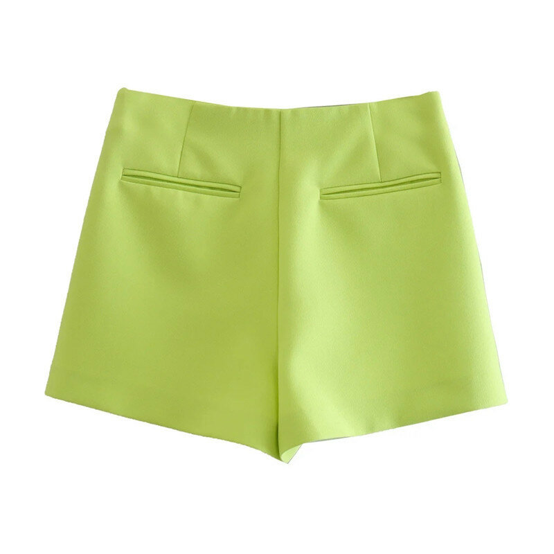 2022 verão moda feminina assimétrico shorts saias vintage cintura alta lateral zíper feminino skort mujer