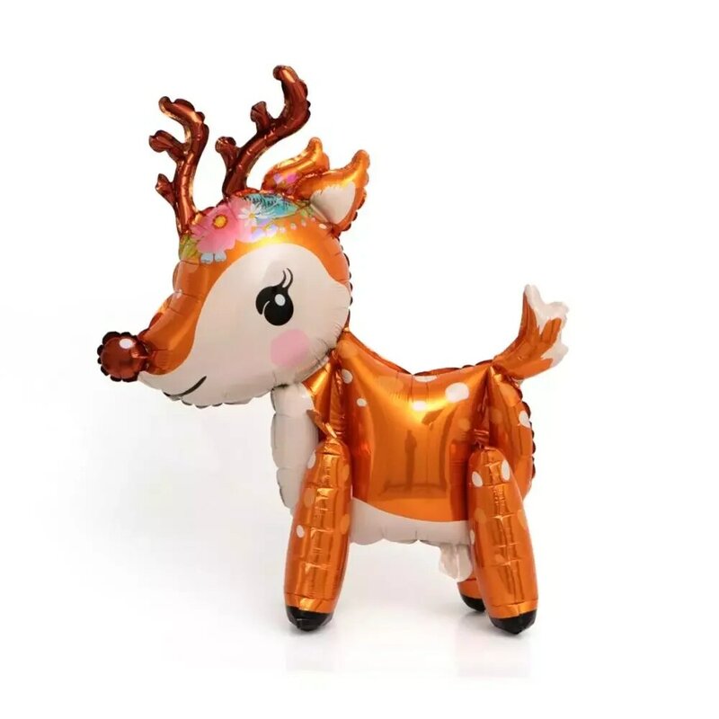 1 pcかわいい4D鹿ウォーキング鹿動物クリスマスパーティーの装飾子供の誕生日の装飾鹿おもちゃ箔グローブ