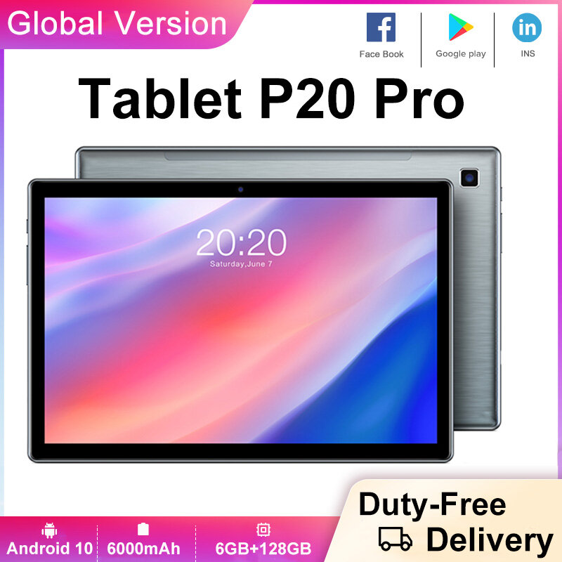 Novo p20 pro 8 polegada tablet android 10 6gb ram 128gb rom comprimidos octa núcleo 1920x1200 tablette 4g wifi bluetooth gps comprimidos pc