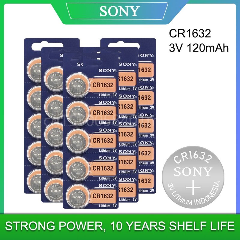 Sony Original CR1632แบตเตอรี่สำหรับนาฬิการถ Remote Key Cr 1632 ECR1632 GPCR1632แบตเตอรี่ลิเธียม3V