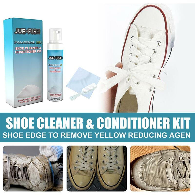 Foam Cleaner For White Shoes Whiten Cleaning Stain Dirt Remove Yellow Spray Foam Cleaner Decontamination White Shoes Cleaning