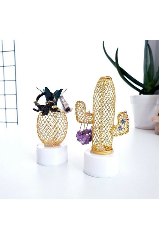 Illuminazione a Led decorativa da tavolo a 2 pezzi in metallo ananas-Cactus, illuminazione a Led a forma di lampada da parete a forma di ananas