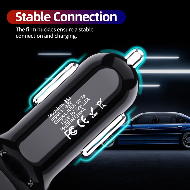 Aosexxi-오리지널 자동차 충전기, 듀얼 USB 빠른 충전 QC 3.0 5V PD 유형 A 60W 빠른 자동차 USB 충전기 아이폰 Xiaomi 휴대 전화