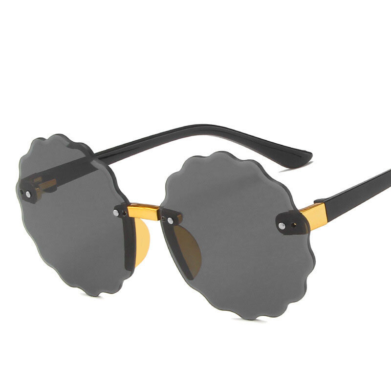 موضة زهرة تصميم الاطفال النظارات الشمسية الفتيان الفتيات بدون شفة نظارات شمسية الأطفال في الهواء الطلق السفر UV400 نظارات Oculos دي سول