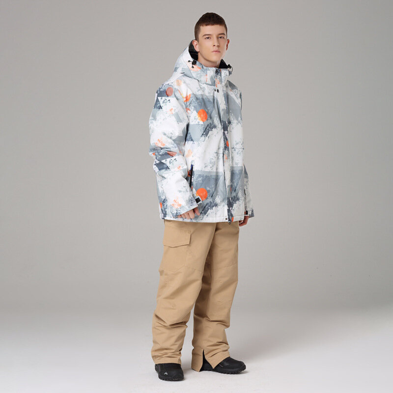 SEARIPE Ski Suit Set Men Thermal Clothing Windbreaker Waterproof Winter Warm Jacket Snowboard Coats Trousers Outdoor Equipments