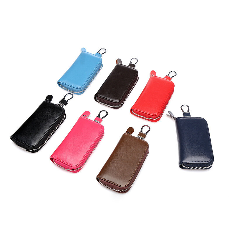 Key Holder Bag Men's Leather Zipper Wholesale Multifunctional Car Key Bag Women's Business