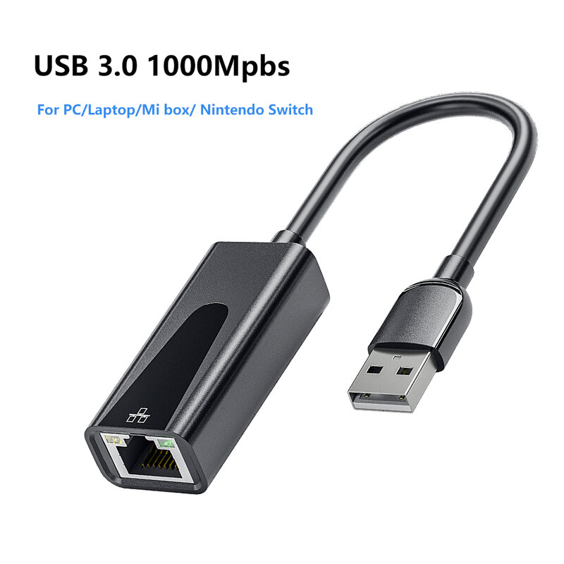 USB Ethernet Adapter USB3.0 1000Mbps Để RJ45 Mạng Cho Máy Tính Laptop Máy Nintendo Switch Hộp Mi S/3 Mạng Lan Internet USB