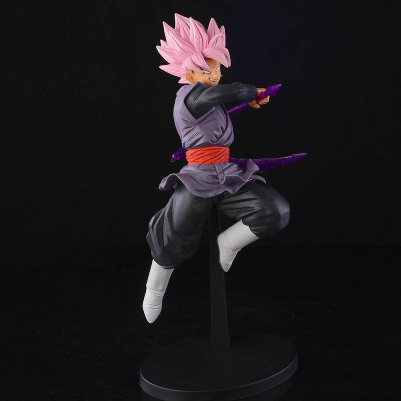 Figura de Dragon Ball Super Black Goku Pink Zamas Scythe Dark Warrior Anime modelo de mano adorno muñeca regalo Anime modelo ornamento figura