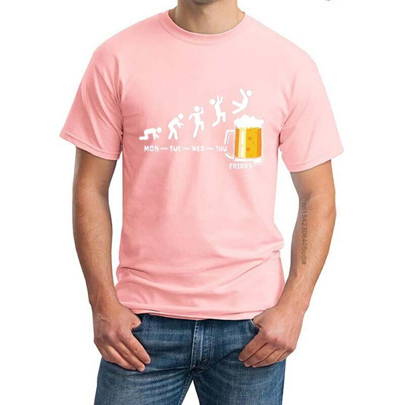 Minggu Kerajinan Bir T-Shirt Lucu Pria Atasan Lengan Pendek T-Shirt Pria Kemeja Pria Mabuk Minum Remaja