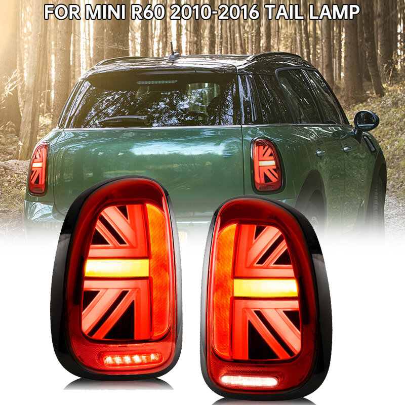 MINI R60 Đuôi Hương Đèn LED Dây Tóc Năng Động LED Nhan Quốc Kỳ Anh Hình Xe Tailights Cho Xe BMW Mini 2010-2016