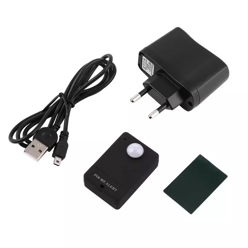 Sensor Gerak PIR Mini Monitor Alarm GSM Inframerah Nirkabel Deteksi Gerakan Sistem Anti-maling Rumah dengan Steker Adaptor UE
