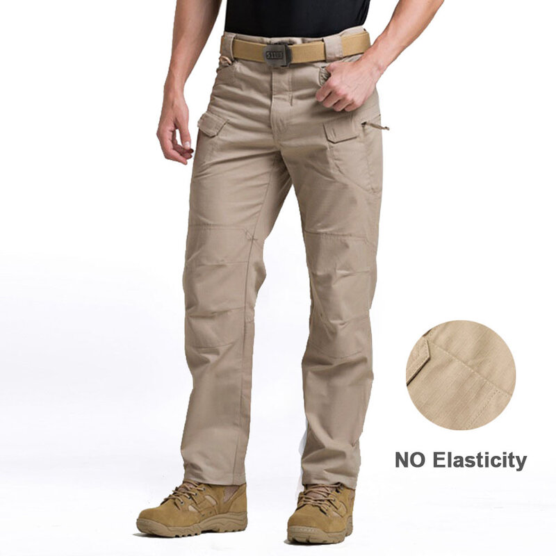 Pantalones tácticos de carga para hombre, pantalón de camuflaje militar elástico SWAT, impermeable, informal, con múltiples bolsillos, para correr en el trabajo
