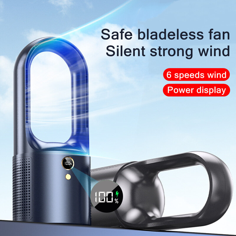 Wireless Schreibtisch Fan Blattloser Elektrische Fan USB Aufladbare 선풍기 Ventilateur Tragbare Kinderwagen Mini Kühlen Klimaanlage 제습기