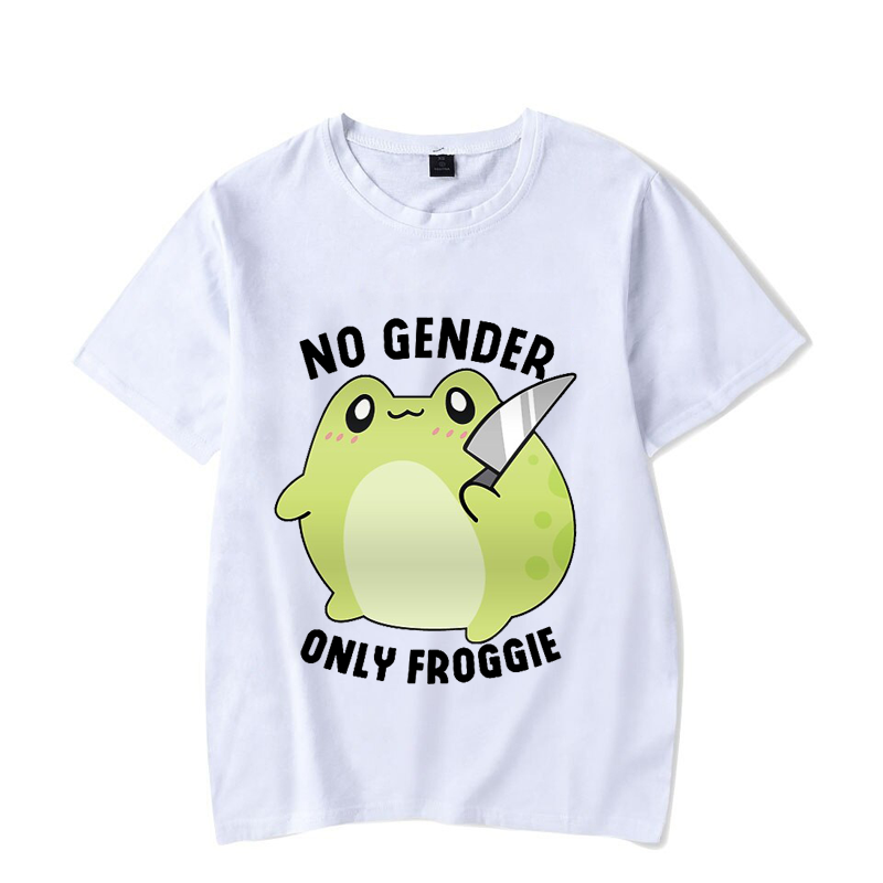Camiseta sin género para hombres y mujeres, ropa de calle de gran tamaño, estilo Hip Hop, de rana, Harajuku, de verano, novedad
