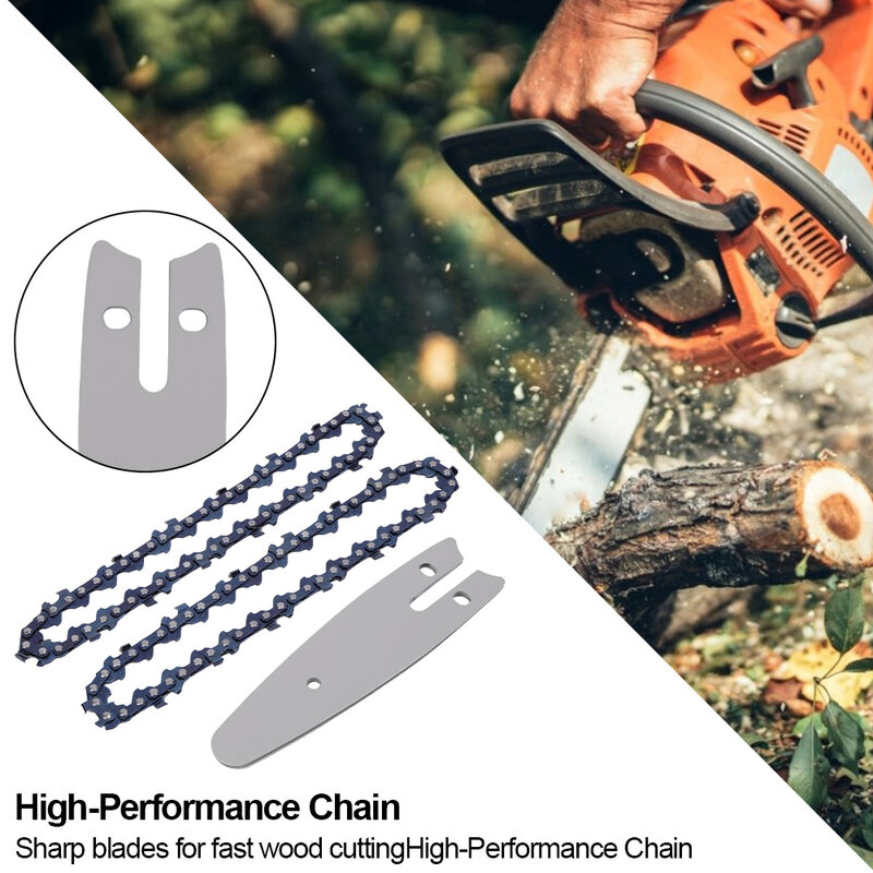4/6Inch Chainsaw for Wood Cutting Wireless Mini Saw Chain Guid Portable Electric Saw Mini Chainsaw Logging Saw Chain Accessories