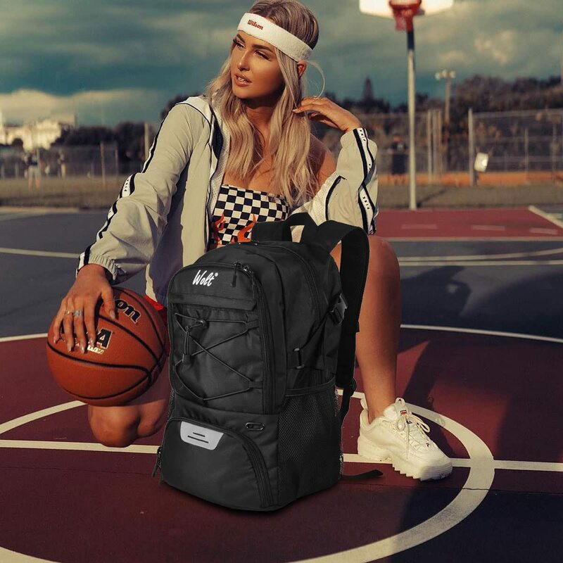 Drawstring Basketball Backpack for Boy, Foldable Soccer Backpack Gym Bag Sports Sackpack Detachable Ball Mesh Bag