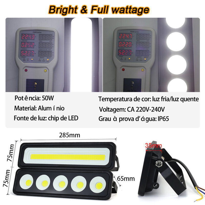 กลางแจ้ง LED Lampu Banjir IP66กันน้ำ Floodlight AC 220V 200W 100W 50W Garden Wall เครื่องฉายไฟไฟสปอร์ตไลท์ภูมิทัศน์ LED