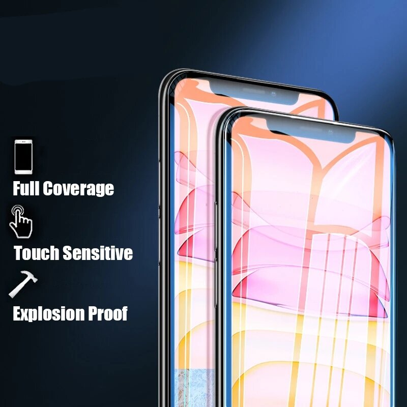 Protector de pantalla de cobertura completa para iPhone 13, 12, 11 Pro Max, película de hidrogel para iPhone XS MAX, XR, 7, 8 PLUS, 6S, 13, mini película privada