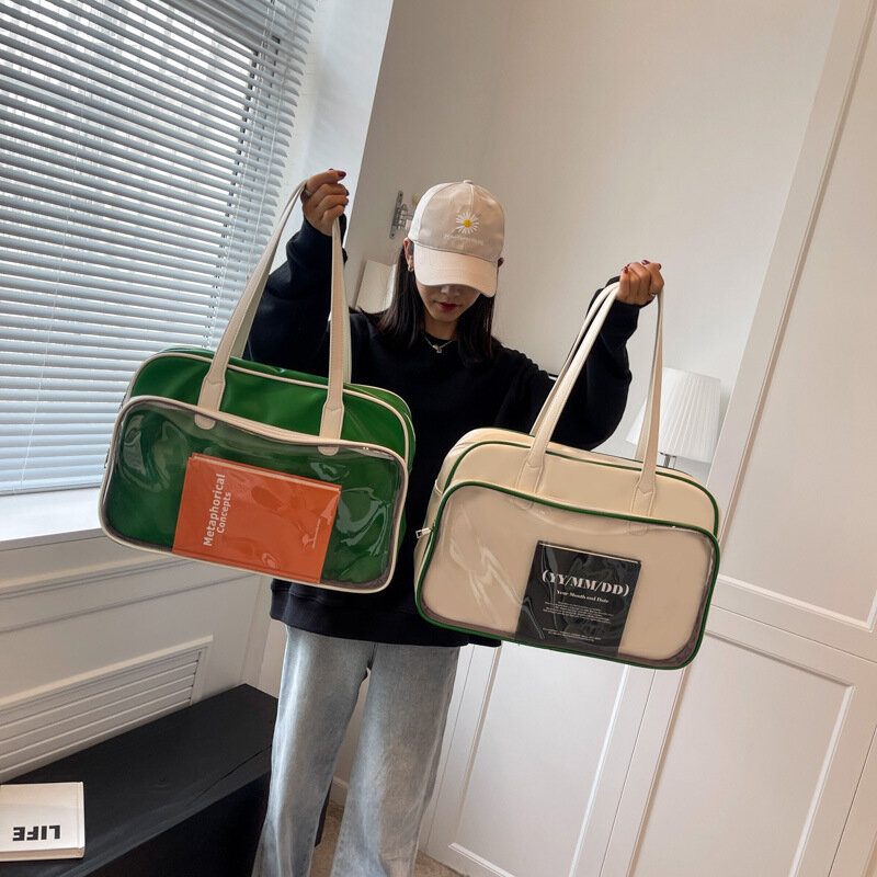Quadratische Einkaufstasche für Frauen große Kapazität Achsel handtaschen Damen weiches Leder College-Studenten handtaschen Schulter Umhängetasche