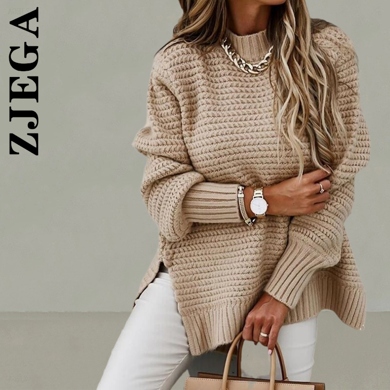 Zjega Women Sweater Fashion Knitted Korean Girl Chic Sweaters Ladies Leisure Simple Top Women Pullovers Female Women's Clothing