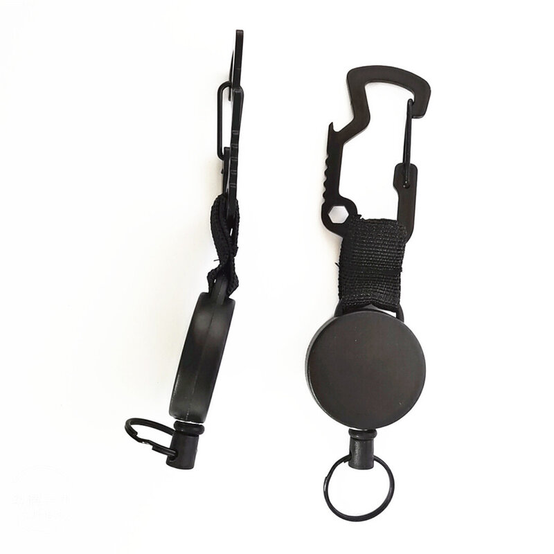 Выдвижной брелок для ключей, 3 в 1, шнур из стальной проволоки дюйма, с шестигранным карабином