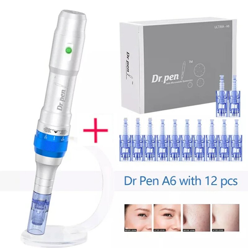 Derma ปากกา Drpen A6 Professional ปากกา Microneedling Exfoliate รูขุมขน Mesotherapy Auto Micro Needle Dermapen