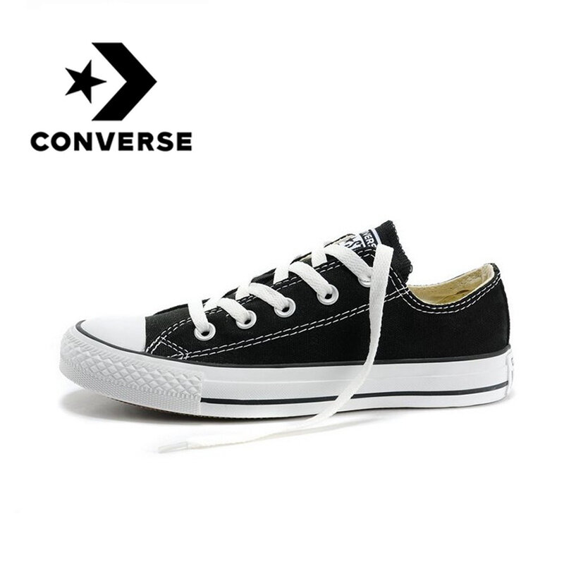 Original Authentic Converse ALL STAR Couple's Skateboarding Shoes Classic Black White Casual  Light  Comfortable 101001 