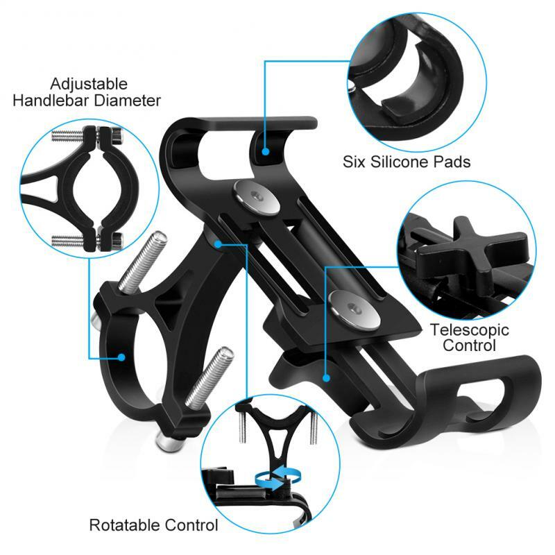 RYRA-Support de téléphone en alliage d'aluminium pour moto et vélo, support élastique antichoc pour GPS, accessoires de cyclisme