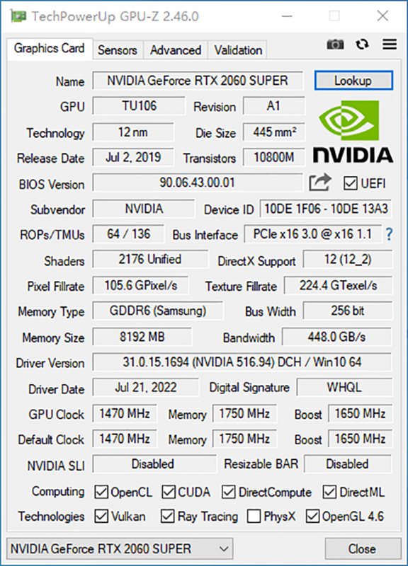 Mllse 100% جديد RTX 2060 سوبر 8GB لعبة بطاقة الرسومات GDDR6 256Bit PCI Express 3.0x16 1470MHz rtx 2060 سوبر الألعاب 8G بطاقة الفيديو